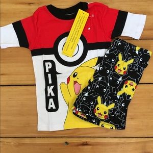 Boys 6 New Pokémon Pajamas Short Sleeve Shorts